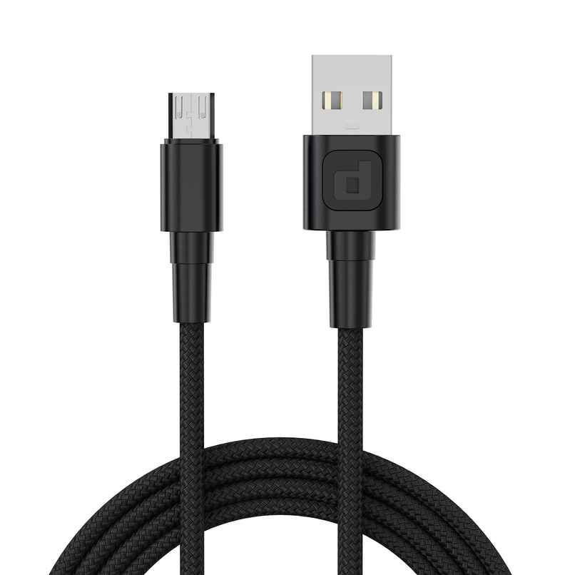 Dubstep Blaze Ultra 18W Micro USB Tangle Free 3.1A Unbreakable Rugged & Nylon Braided Charging Cable - Black