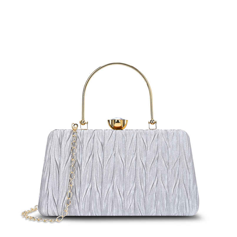 Lavie Women's Tara Framed Clutch | Ladies Purse | Silver