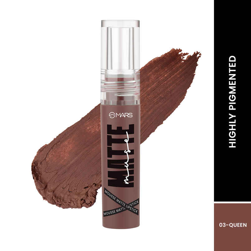 MARS Cosmetics Matte Muse Mousse Lipstick (3ml) (03-QUEEN) with Doe-Foot Applicator