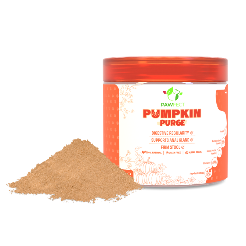 Pawfect Pumpkin Purge Daily Food Topper for Dogs for Gut Health & Bowel Movement