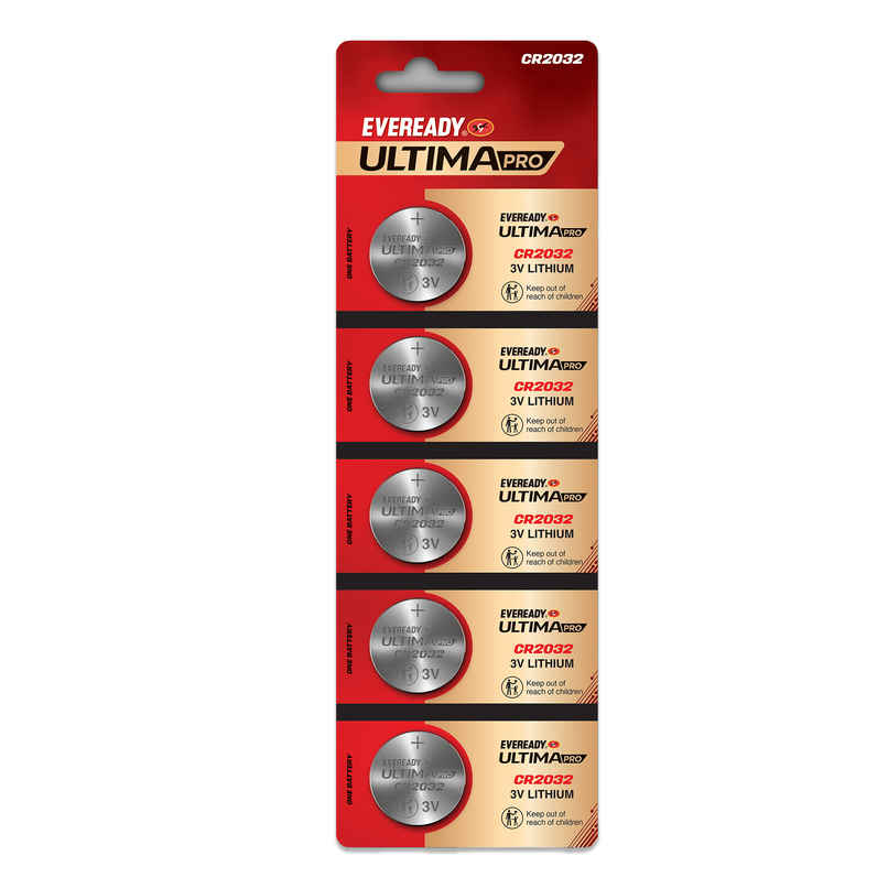 Eveready 3V Ultima Lithium Coin Battery|Cr2032|Pack of 5 Eveready 3V Ultima Lithium Coin Battery|Cr2032|Pack of 5