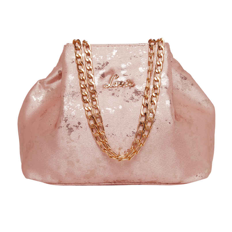 Lavie Women's Shaya Structured Potli Bags | Pouches for Festive Seasons & Wedding | Pink