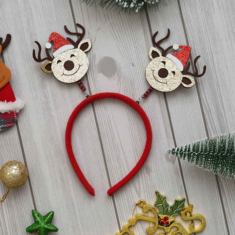 eCraftIndia Christmas Reindeer Design Headband for Christmas and Birthday Parties