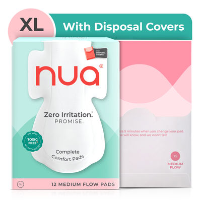 Nua Complete Comfort Pads with Disposal Cover for Medium Flow |XL