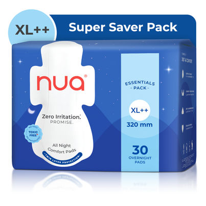 Nua All Night Comfort Sanitary Pads | 30 XL++