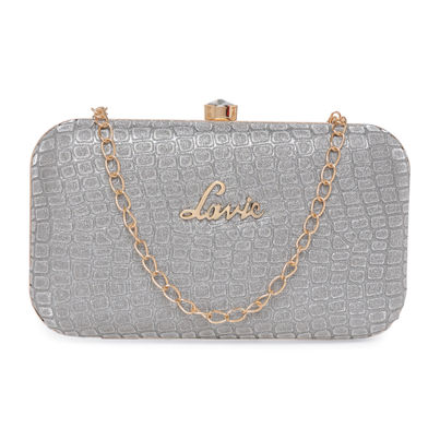 Lavie Women's Tinsel Frame clutch | Light Grey Lavie Women's Tinsel Frame clutch | Light Grey