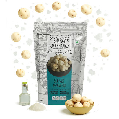 Mr Makhana Fox Nuts Sea Salt And Vinegar - Popped Lotus Seeds | Roasted In Olive Oil
