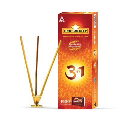 3 In 1 Incense Sticks / Agarbatti - Charcoal Free With Long Lasting Fragrances | Mangaldeep