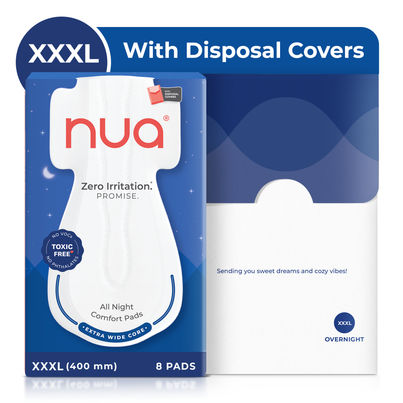 Nua All Night Comfort Sanitary Pads with Disposal Cover |XXXL