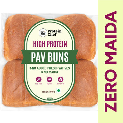 Protein Chef High Protein Pav Bun (Zero Maida, Multigrain) - Made with MP Sharbati Wheat Protein Chef High Protein Pav Bun (Zero Maida, Multigrain) - Made with MP Sharbati Wheat