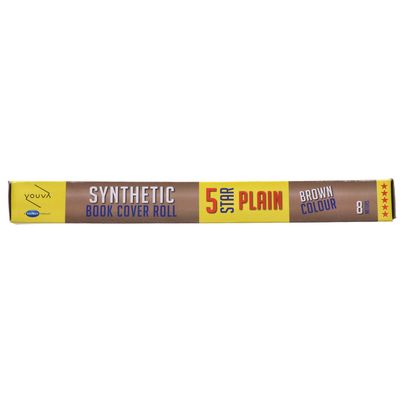 Navneet Youva Synthetic Cover Rolls Plain 5 Star 8 Meters Length X 35.5 Cm Height Brown