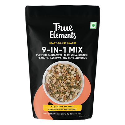 True Elements 9 in 1 Super seeds & Nut Mix - For Weight Loss, Healthy Snack