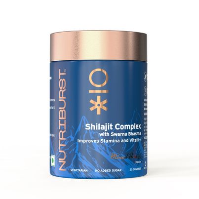 Nutriburst Shilajit Resin Gummies Ayurvedic Herbal Blend Mixed-Berry Flavor