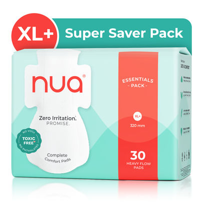 Nua Complete Comfort Sanitary Pads for Heavy Flow| 30 XL+