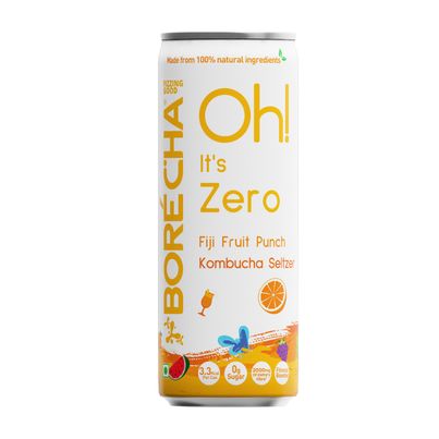 Borecha Fiji Fruit Punch Zero Sugar Seltzer Kombucha
