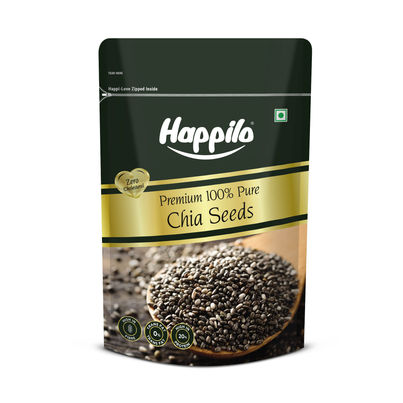 Happilo Premium Raw Chia Seeds|Seeds for weight management|Rich in protein, calcium &Fibre