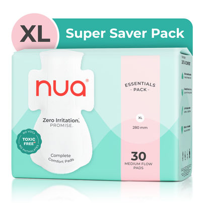 Nua Complete Comfort Sanitary Pads for Medium Flow| XL
