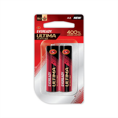 Eveready Ultima Alkaline AA Battery, 400% Longer Lasting|Pack of 2