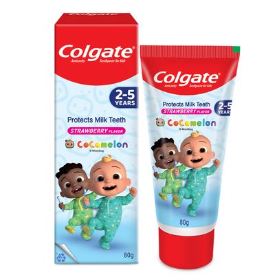 Colgate Kids Cocomelon Toothpaste for 2-5 Years, Cavity Protection of Milk Teeth (Strawberry)