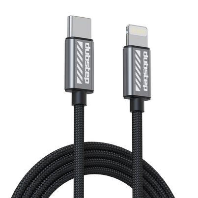 Dubstep Blaze Flash 33W 1.25m Type-C To Type-L Data Fast Charging Nylon Braided Cable with Overheat Protection | 70k Insertion Tested - Grey