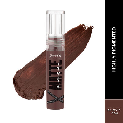 MARS Cosmetics Matte Muse Mousse Lipstick (3ml) (02-STYLE ICON) with Doe-Foot Applicator