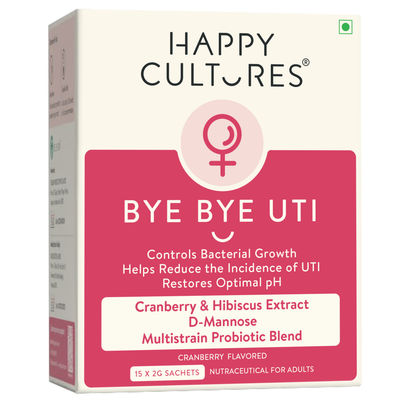 Happy Cultures Bye Bye UTI | D-Mannose, Cranberry & Probiotics |15pcs