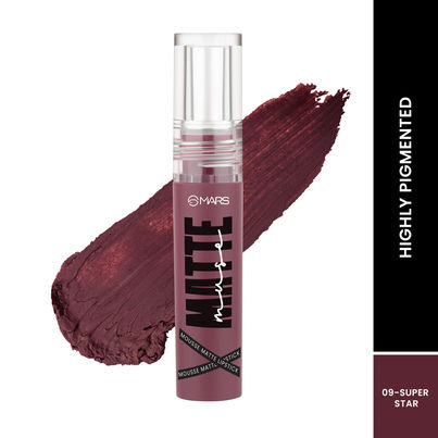 MARS Cosmetics Matte Muse Mousse Lipstick (3ml) (09-SUPER STAR) with Doe-Foot Applicator