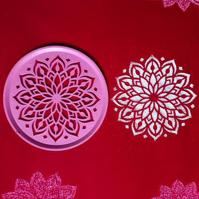 Rangoli Making Round Stencil | Jali Design | 6 Inch | Assorted | Pack Of 2 | Party Propz