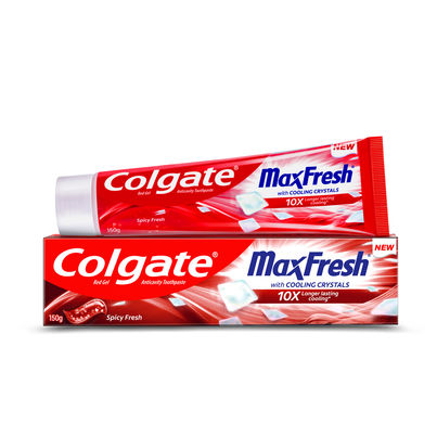 Colgate MaxFresh Toothpaste, Red Gel Paste with Menthol for Super Fresh Breath (Spicy Fresh)