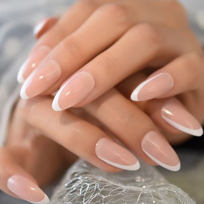 Gush Beauty Nailed It | Reusable Luxury Press On Nails | Medium Round | Champagne | Nude White