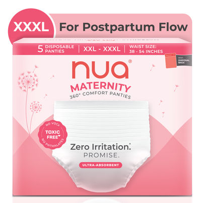 Nua 360 Comfort Maternity Panties XXL-XXXL | 38 - 54 inches | Leak Protection