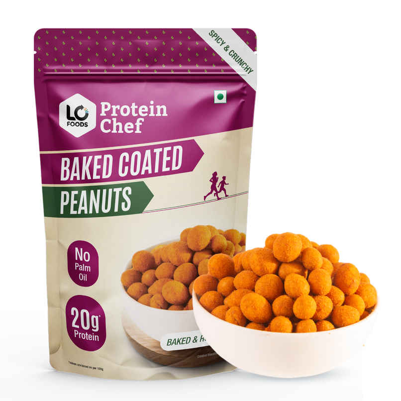 Protein Chef Baked Coated Peanuts | Spicy & Crunchy | 20g Protein | No Palm Oil