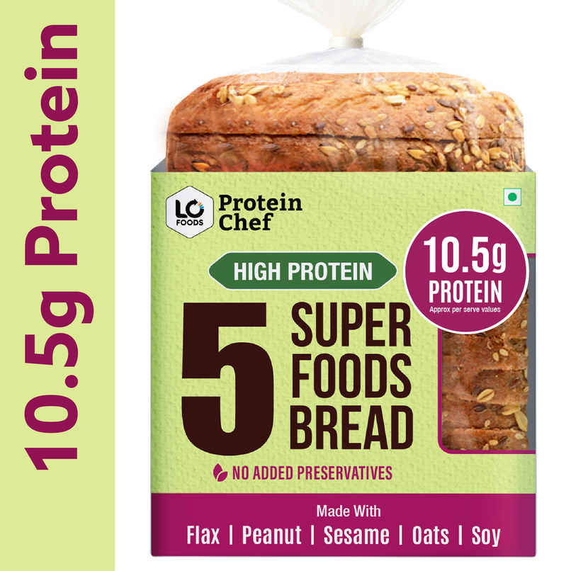 Protein Chef 5 Super Foods Multigrain Bread ( Protein / Zero Maida / Premium Brown Atta Bread)
