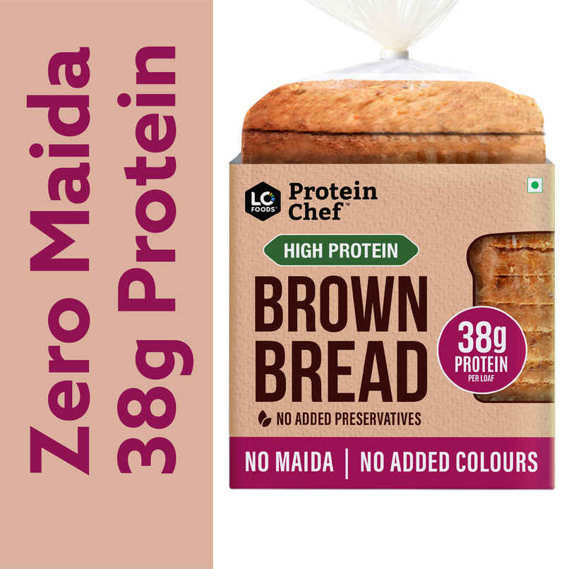 Protein Chef High Protein Brown Bread (38g Protein Zero Maida Wheat / No Color / Atta Bread)