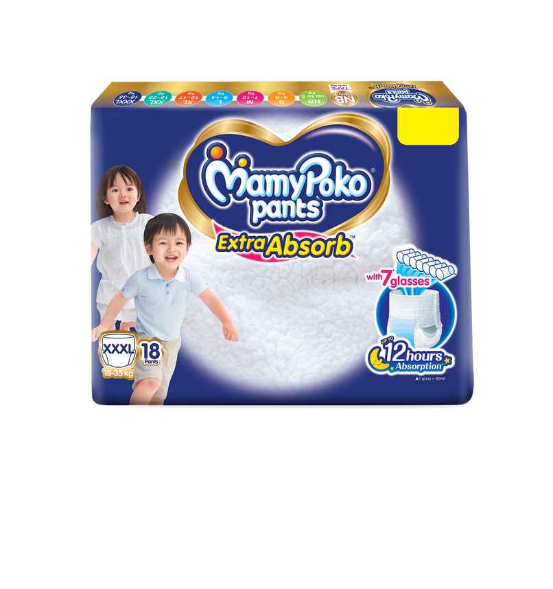 Mamypoko Extra Absorb Baby Diapers | Pant Style | 3XL | 18 pcs Mamypoko Extra Absorb Baby Diapers | Pant Style | 3XL | 18 pcs