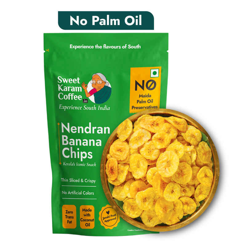 Sweet Karam Coffee Kerala Nendran Banana Chips - Pure Coconut Oil, No Preservatives Sweet Karam Coffee Kerala Nendran Banana Chips - Pure Coconut Oil, No Preservatives