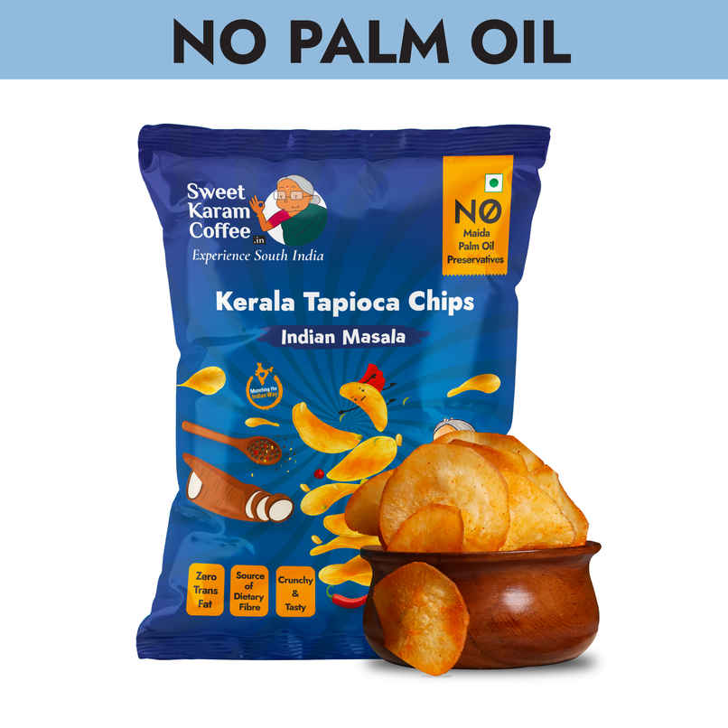Sweet Karam Coffee Indian Masala Tapioca Chips - No Palm Oil Sweet Karam Coffee Indian Masala Tapioca Chips - No Palm Oil
