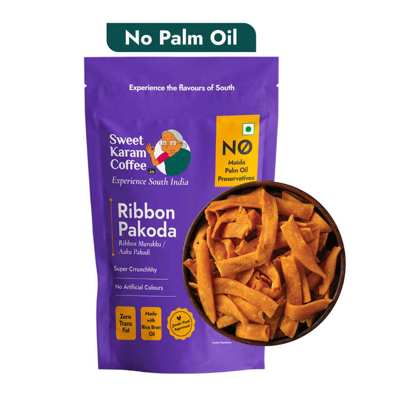 Sweet Karam Coffee Ribbon Pakoda Namkeen Snacks - No Palm Oil, No Preservatives Sweet Karam Coffee Ribbon Pakoda Namkeen Snacks - No Palm Oil, No Preservatives