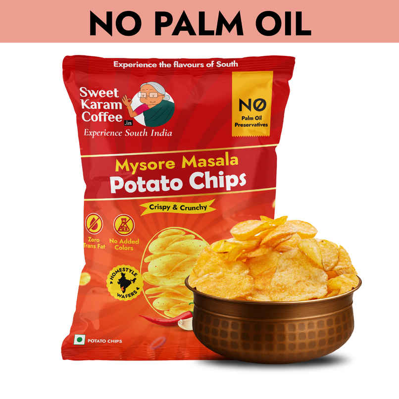 Sweet Karam Coffee - No Palm Oil Potato Chips - Mysore Masala Sweet Karam Coffee - No Palm Oil Potato Chips - Mysore Masala
