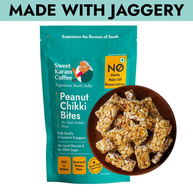 Sweet Karam Coffee Peanut Chikki Bites - No White Sugar, No Liquid Glucose Sweet Karam Coffee Peanut Chikki Bites - No White Sugar, No Liquid Glucose