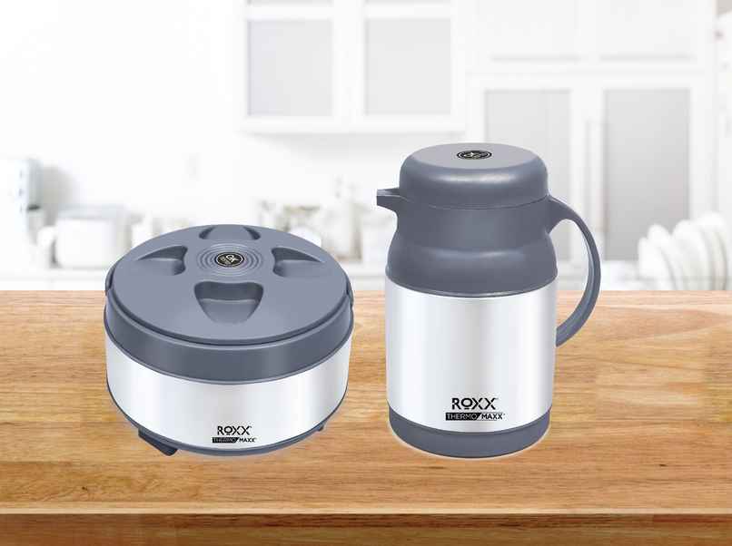 Roxx New Metro Classic 2 Pcs Set (Jug- 600Ml & Casserole-1000Ml)