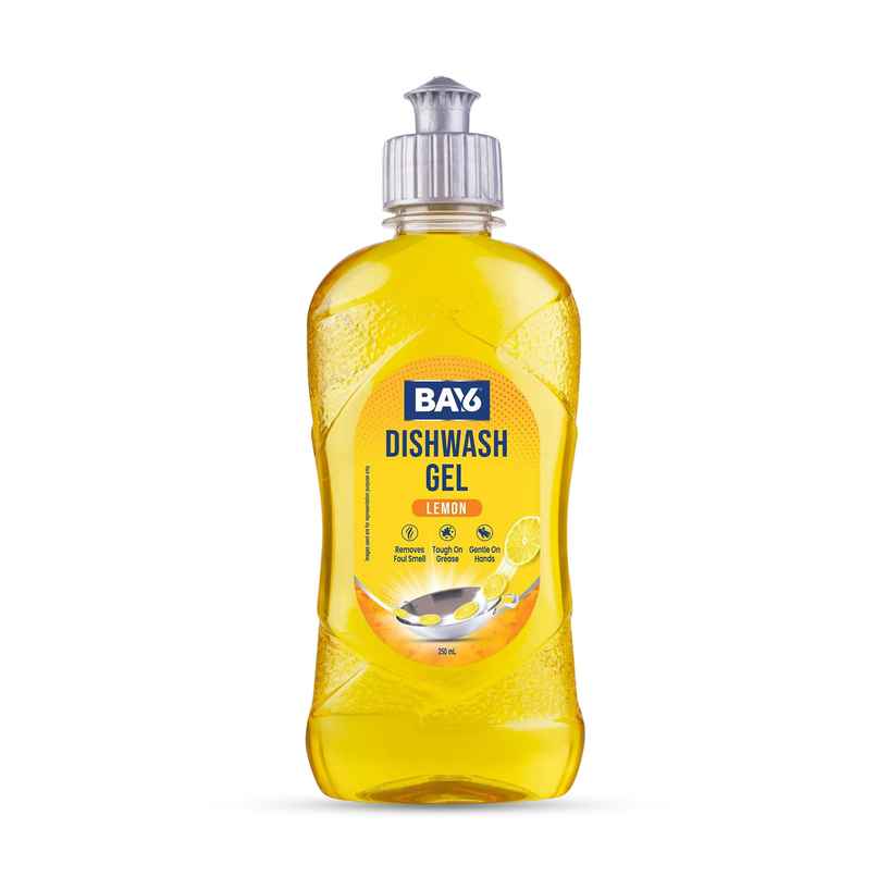 BAY6 Dishwash Gel Liquid Lemon Tough Grease & Foul Smell Removal