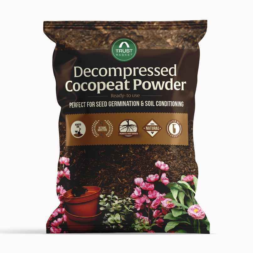 TrustBasket 1 Kg Cocopeat Powder | Organic Soil Additive for Plant Growth in Pots & Grow Bags
