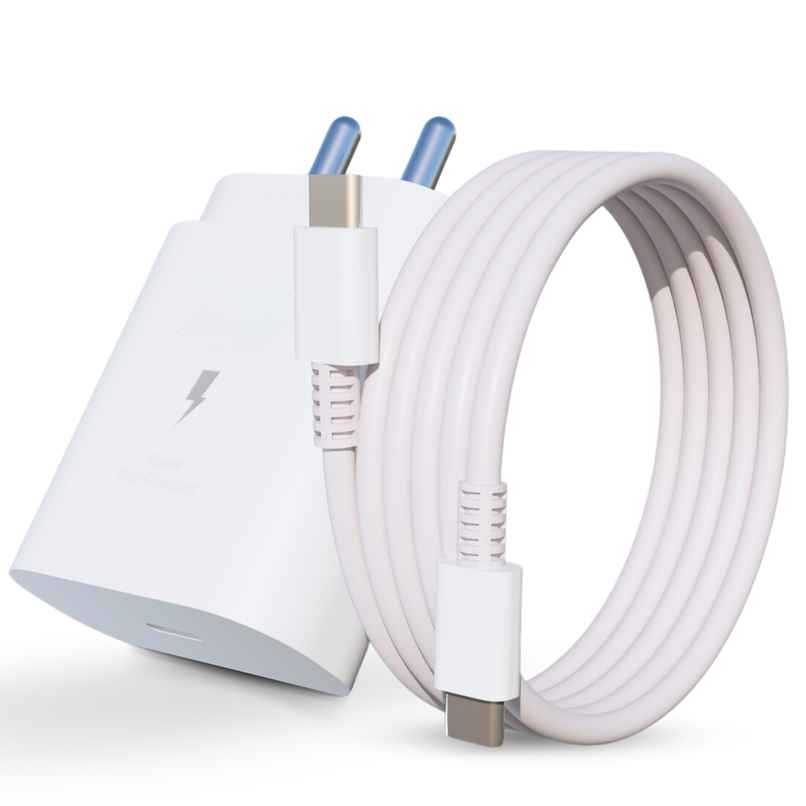 Ailkin 25W USB-C Superfast Charger with Cable for Samsung Galaxy A|F|M|S Series | White Ailkin 25W USB-C Superfast Charger with Cable for Samsung Galaxy A|F|M|S Series | White