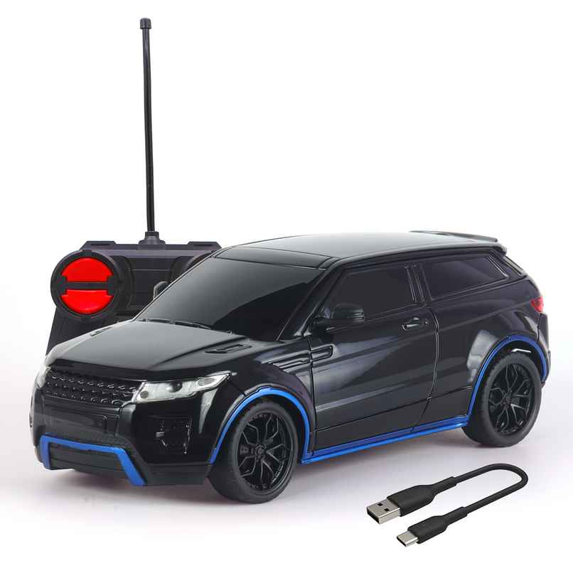 Race N Roll 1:24 Rechargeable Hi Speed Mini Remote Control Car - Rov Black & Blue Top