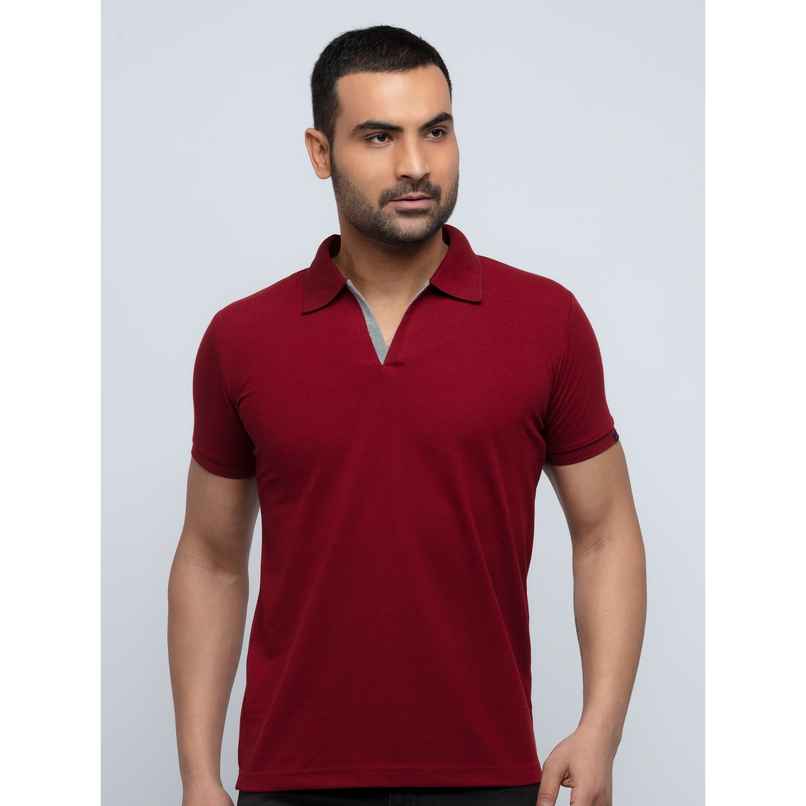 Status Quo Men Polo T-shirt - Ruby Wine | Slim Fit | M
