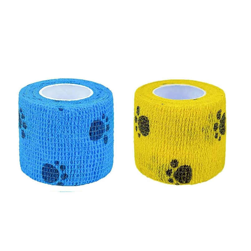 Foodie Puppies Pet Paw Print Self-Adhesive Bandage - 2 Pack | First Aid Tape For Pets, Cats, Dogs