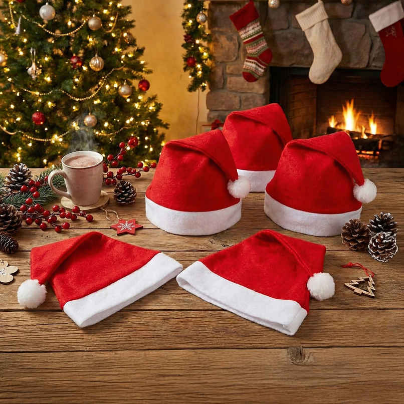 Christmas Basic Santa Cap for Kids | Red & White | Gullak