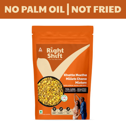 Right Shift Roasted Khatta meetha Millets Chana Mixture | 70% Less Saturated Fat Right Shift Roasted Khatta meetha Millets Chana Mixture | 70% Less Saturated Fat
