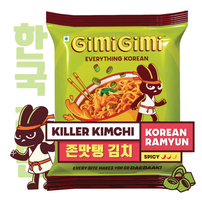 Gimi Gimi - Killer Kimchi - Veg Korean Ramen Noodles Gimi Gimi - Killer Kimchi - Veg Korean Ramen Noodles